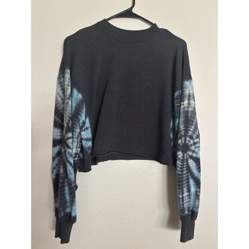 VICTORIA'S SECRET XS‎ Tie Dye Cropped Crewneck Long Sleeve Cotton Hipster Boho